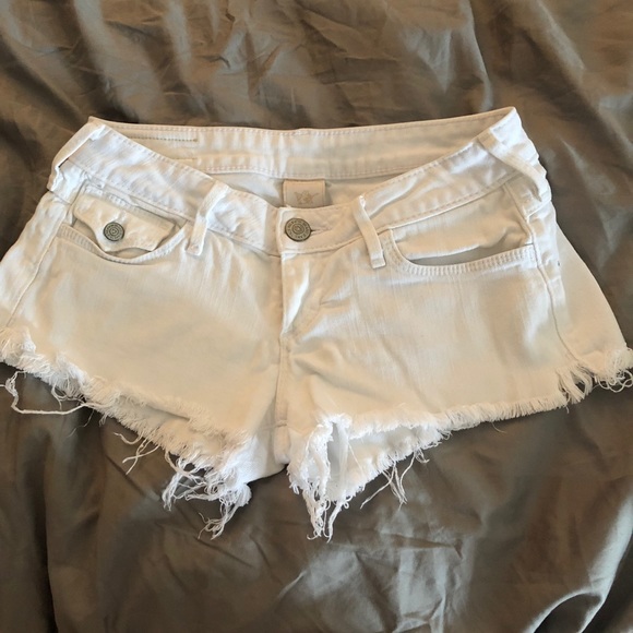 white true religion shorts womens